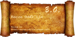Becze Odília névjegykártya